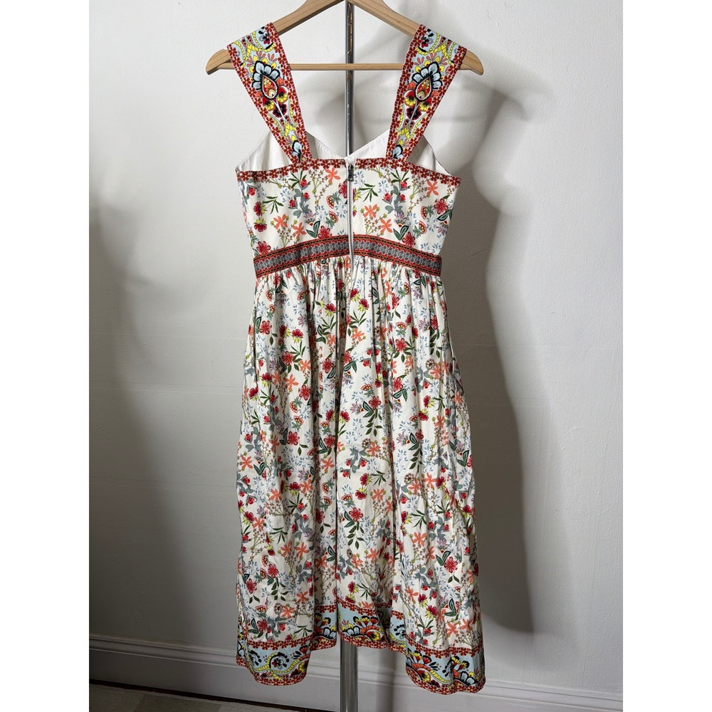 Alice + Olivia Portia Sweetheart Neck Floral Stretch Cotton Midi Dress - Picture 5 of 7